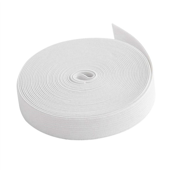 40M 3/4 Tommer Hvid Sytråd Elastisk Bånd Strik Spole Høj Elasticitet Webbing Materiale Høj Stræk til Håndværk