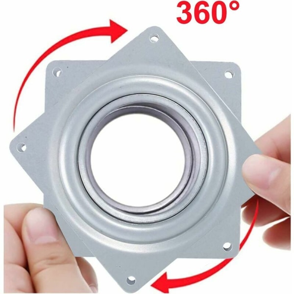 Firkantet lejeplade, 1 stk. firkantet drejeplade 360 graders rotation drejeplade kugleleje 94mm til kontorer, computerborde