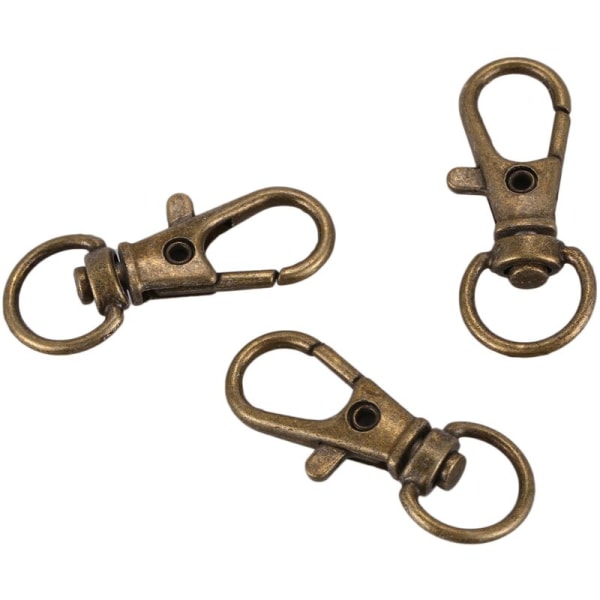 10 stk 30mm kobberfarget metall karabinkrok, krok, nøkkelring