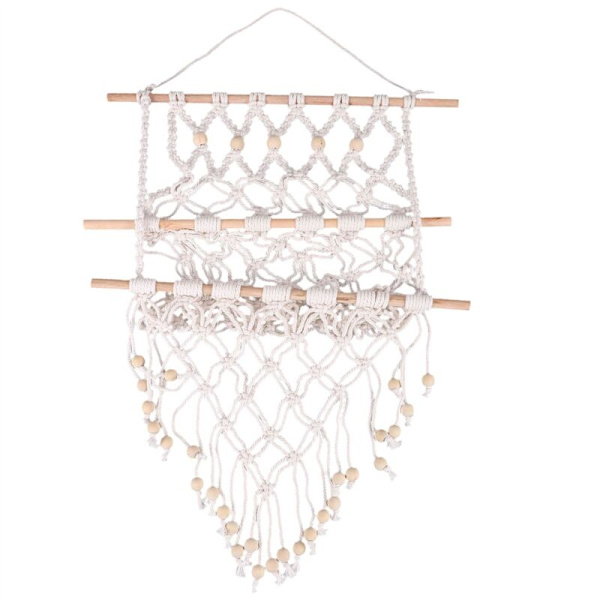 Käsinkudottu säilytysteline Macrame-seinävaate Kirja Lehti Kutoa Taskupidike Boho-sisustukseen Koriste Olkkari