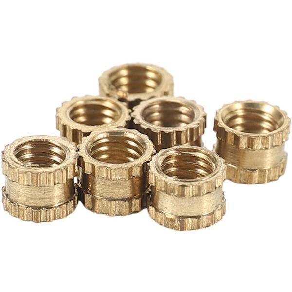 M3 x 3mm Mässing Tråd Knurled Gängad Infoga Recess Muttrar 100 PCS