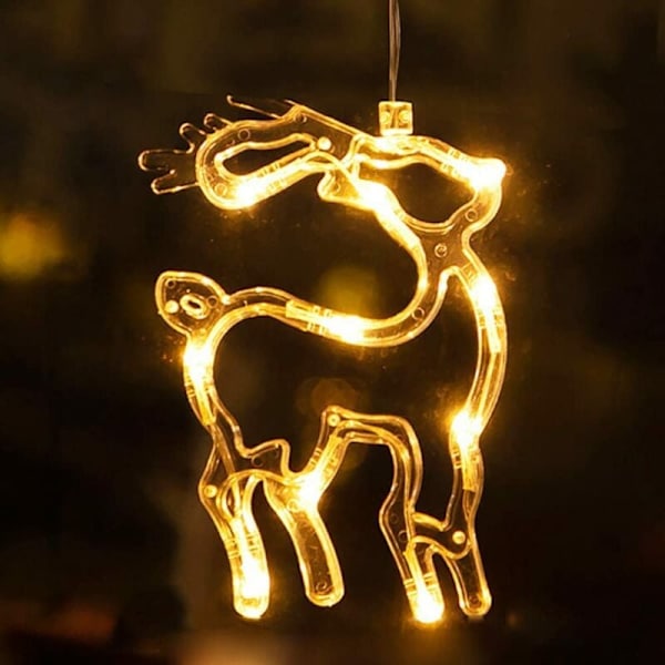 Batteridrevet LED-julelysstreng, Julevindulysdekorasjon, Juletrelys, Soveromslysgarland, Vindu Chris