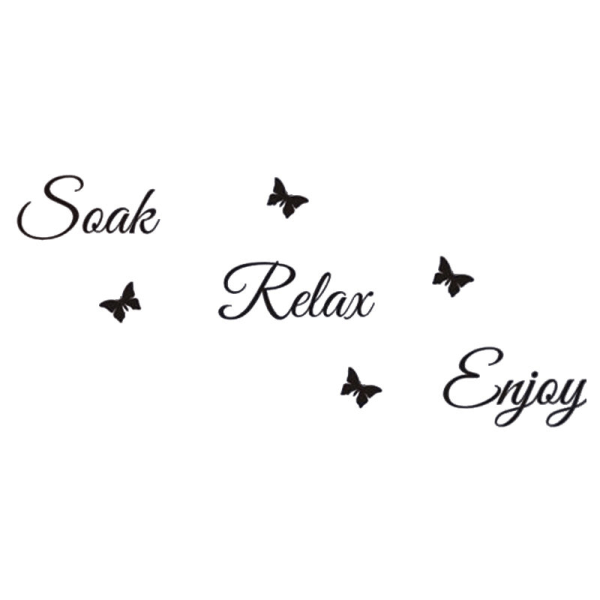 Wall Sticker--"Soak Relax Enjoy" Removable Vinyl Wall Decal Art Decal Home Bathroom Decor