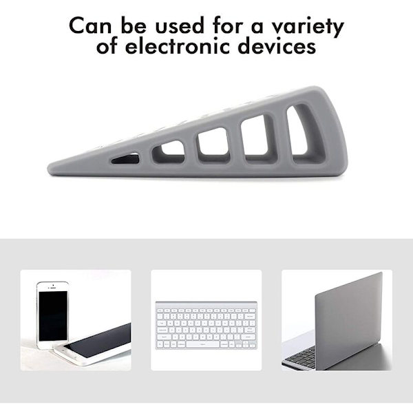 Laptop Stativ Holder Anti-Skrid Sikker Desk Mount Ultra-Kompakt Holdbar Vertikal Luftventil Montering til Computer 2 stk (Grå)