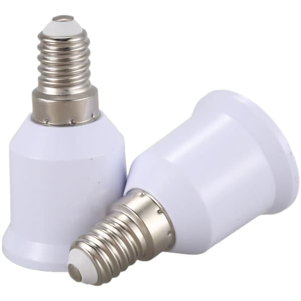 5 stk LED-pærebase E14 til E27 konverteradapter, hvit