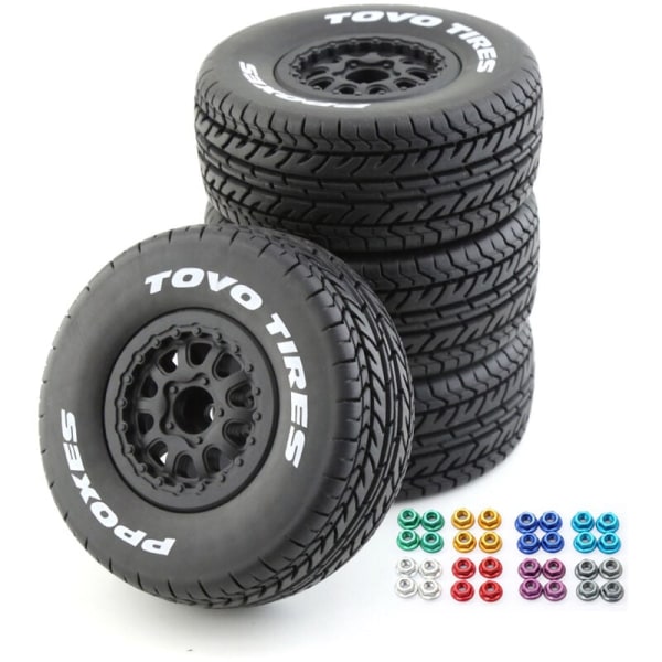 4 st 112 mm 1/10 Short Course Truck Däck Däck Hjul med 12 mm Hex för Slash Arrma SENTON VKAR 10SC RC Bil