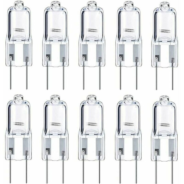 G4 Halogenpærer 12v 10W Pære, Varmt Hvit, Pakke med 10