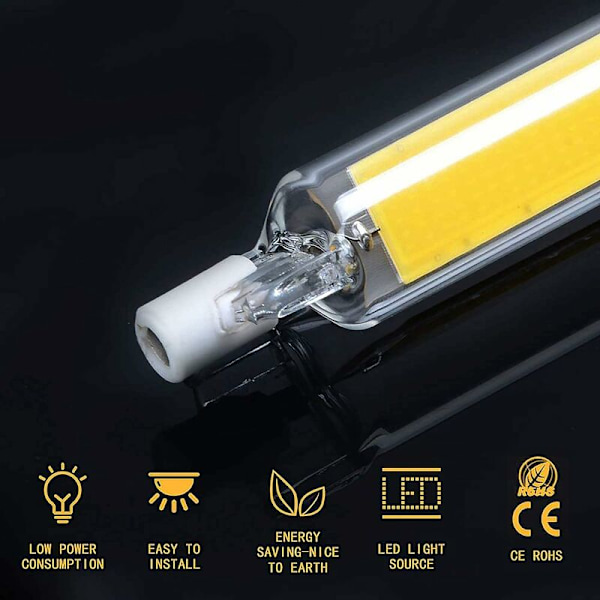 R7S LED Pære 118mm 15W Lineær Halogen Pære 2 stk. R7S LED Pære Pærer Dobbelt Endet Spotlight Pærer J118 Spotlight til Have Garage Landskab Have (c