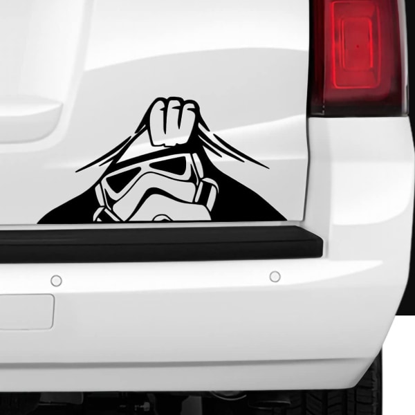 1 x Stormtrooper Peep - auton lasi-ikkunan puskurin vinyylitarra Pyöräpakettiauto Drift JDM matkailuauto 4x4 (printed tarra))