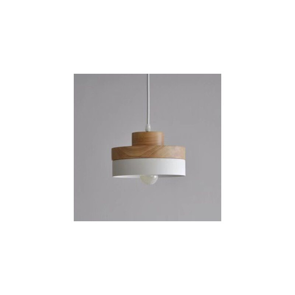 E27 Moderne Hængende Lampe Loftlampe Moderne Belysningsarmatur Hvid Lak Loftlysestage Træ og Metal Hængende Lamper (Hvid)