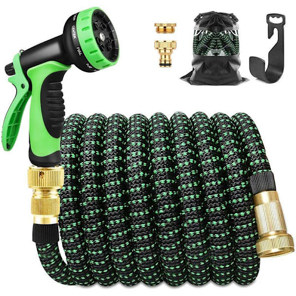Laajeneva kasteluletku 30m 100ft Retractable Garden Hose pidikkeellä ja kastelupistoolilla 9 toimintoa Messinki liittimet,