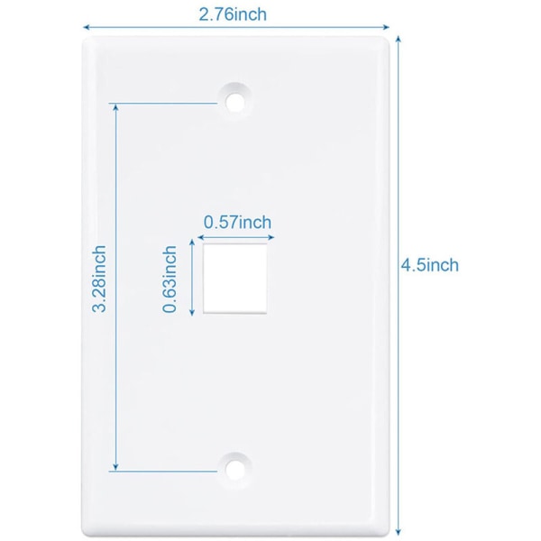 Pakke med 10 1-port Keystone Jack vægplader, lav profil Ethernet vægplader Simple vægplader til Keystone Jack hvid