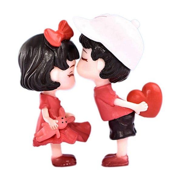 2 stk. Figurer Par Miniature Kontor Hjem Indretning Mennesker Dreng Pige Model Prinsesse Fe Figuriner Gave