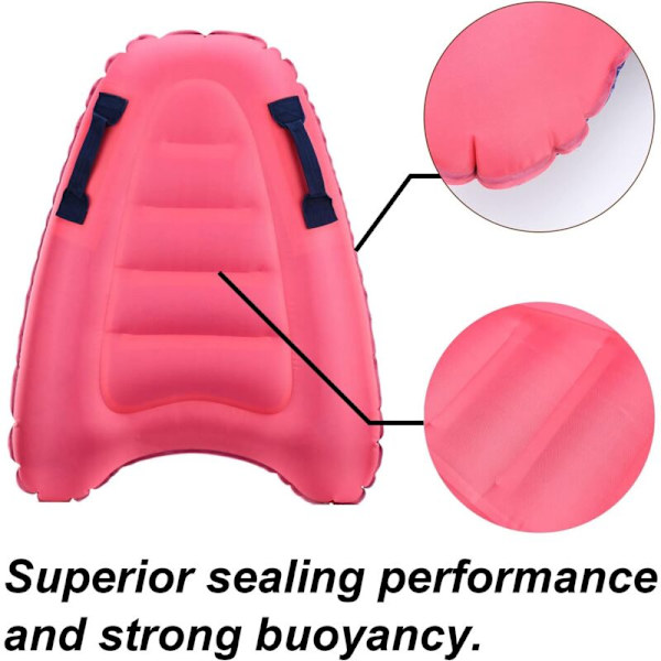 Bærbar Oppblåsbar Bodyboard Oppblåsbar Svømmeflåte Ensfarget Bøye Hav Oppblåsbar Surfebrett med Håndtak Aquaplane Bassengflåte for Strand Basseng