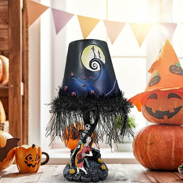 Halloween-pöytälamppu, LED-valaistu Painajainen Ennen Joulua -teemainen, Halloween-pöytälamppu työpöydän koristeeksi, LED-kuunvalo pöytälamppu hahmo