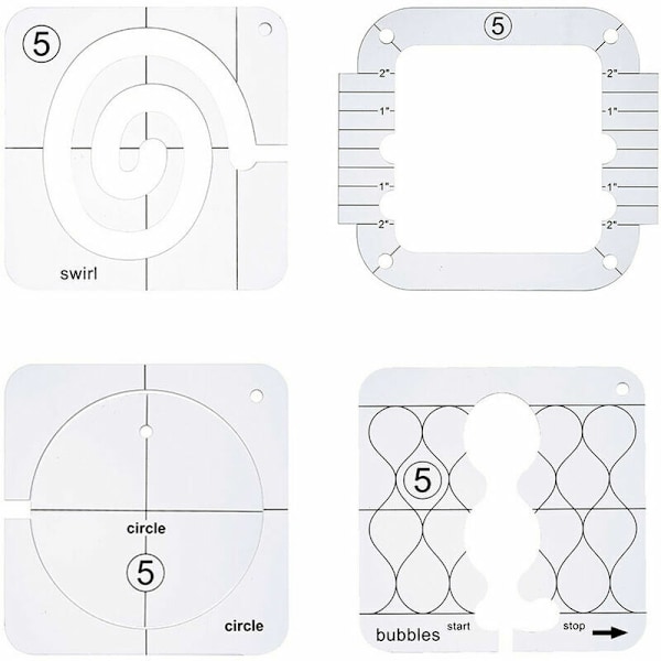 DIY Akryl Sy- og Quilter lineal Hult-formet sykit Quiltemønster B, Sunny