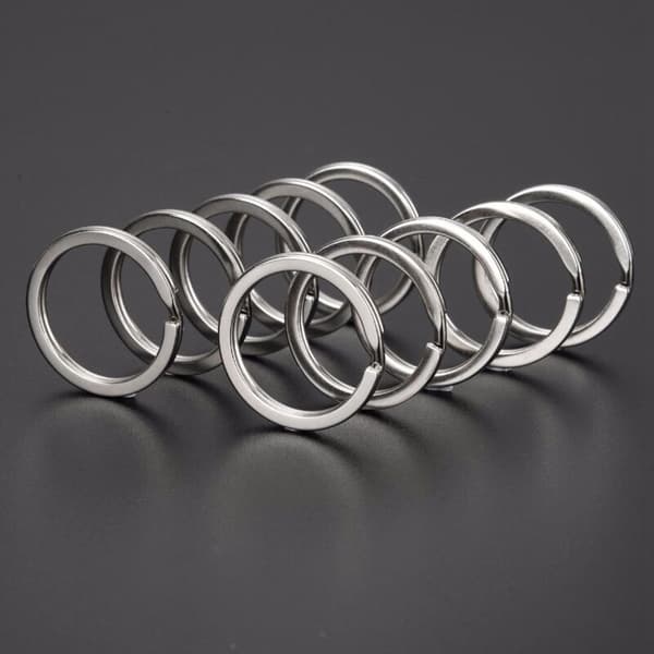 100 st 304 rostfritt stål split car platt ring nyckelring silver 25mm
