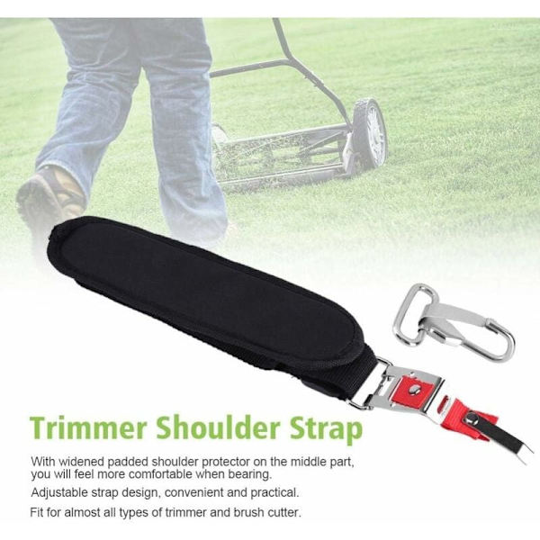 Justerbar skulderstroppsele med krok for buskrydder, trimmer, strimmer, svart skulderstropp, slitesterk gressklipper, trimmer, buskryddertilbehør