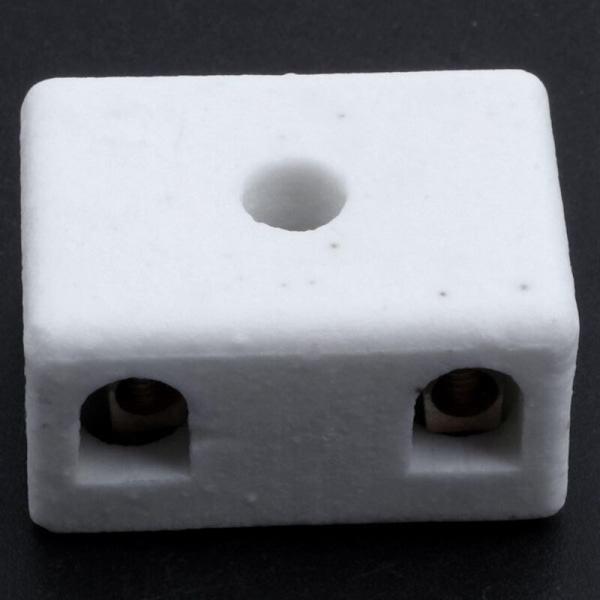 5 stk. Keramiske og porcelænsterminalblokke, 5A 2W4H 2-vejs 4-huls stik
