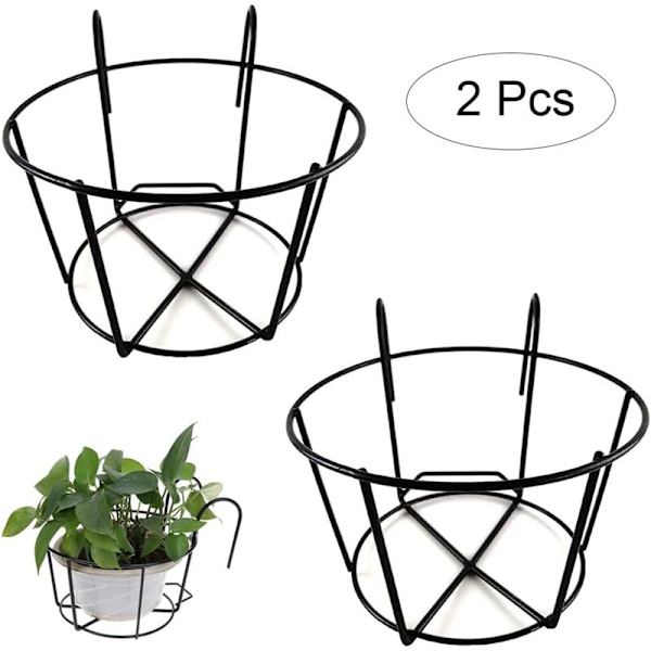 2 kpl pyöreät kukkatelinekoukut, pyöreä parvekkeen istutuskoneen tuki, metalliaita ruukun tuki, kasvi ruukun ripustuskisko aita, sopii parvekkeelle, G