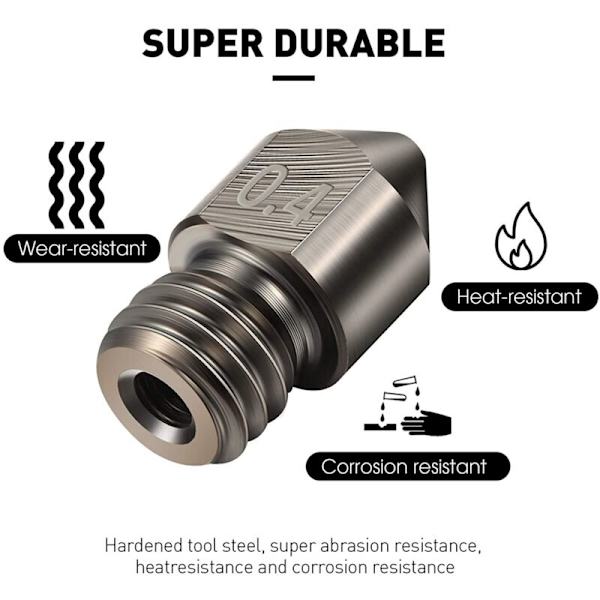 3D-skriver MK8 Ekstruderdyse Herdet Stål, Messing Høytemperatur Dyser Kompatibel for , 3