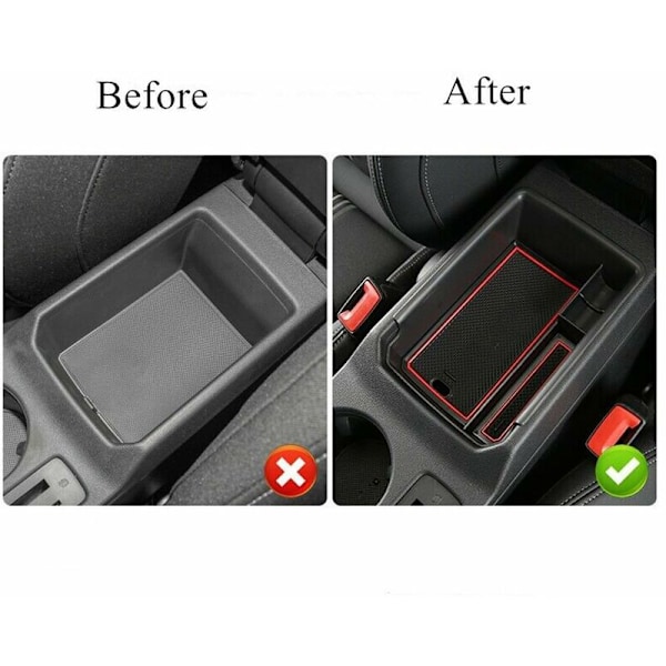 For -Audi A3 2021 Biltilbehør Interiørdekorasjon Midtarmlene Organizer Oppbevaringsboksbeholder