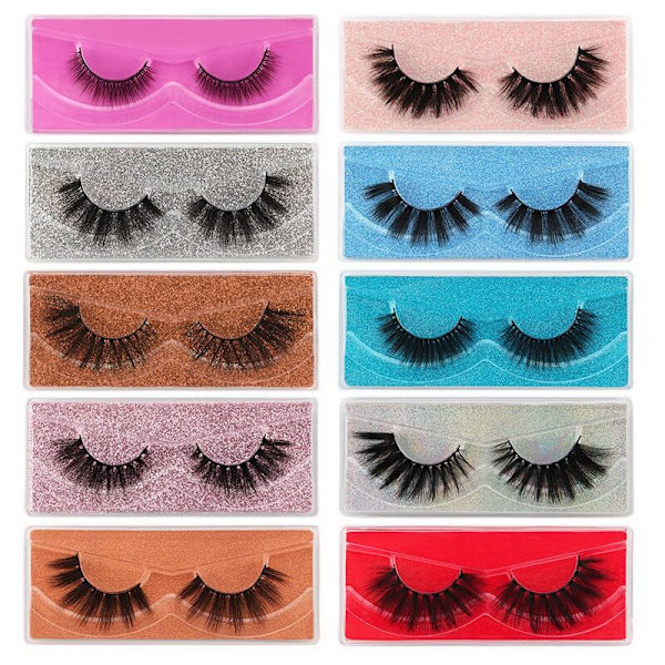 10 par 3D Mink Eyelashes Styles Naturlig Gjenbrukbar Håndlaget