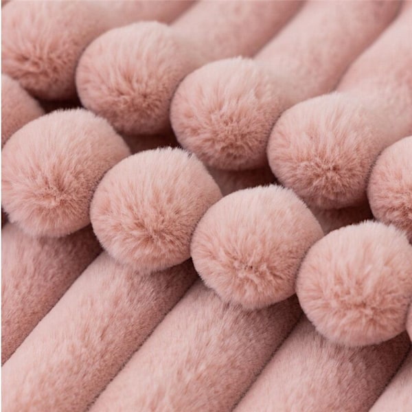 Rosa Fuskuddöverdrag, Fluffig Randig Kuddfodral, 18 X Tum, Soffa Sovrum Dekoration B