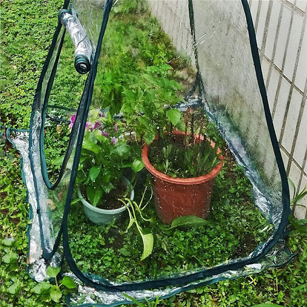 Mini Kasvihuoneteltta, Parvekkeen Kasvihuone, Mini PVC Kasvihuone, Pop Up Mini Kannettava Puutarhan Kasvien Peite Sisä- ja Ulkokäyttöön, Puutarhaan, Kukille