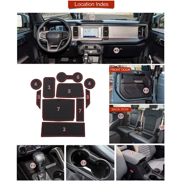 For Accessories 2 Interior Cup Holders, Center Console Liner Mat for 2021 2022