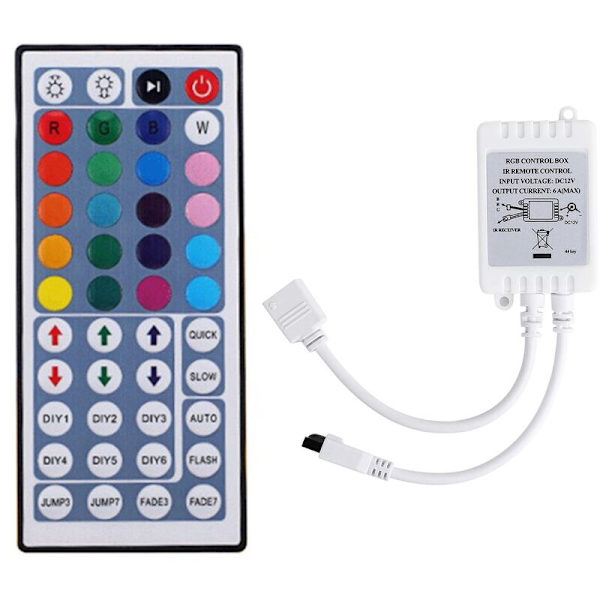 DC12V LED-controller + 44-tasters RGB-fjernbetjening IR-lysstribe-controller til 5050 2835 RGB-lysstribe