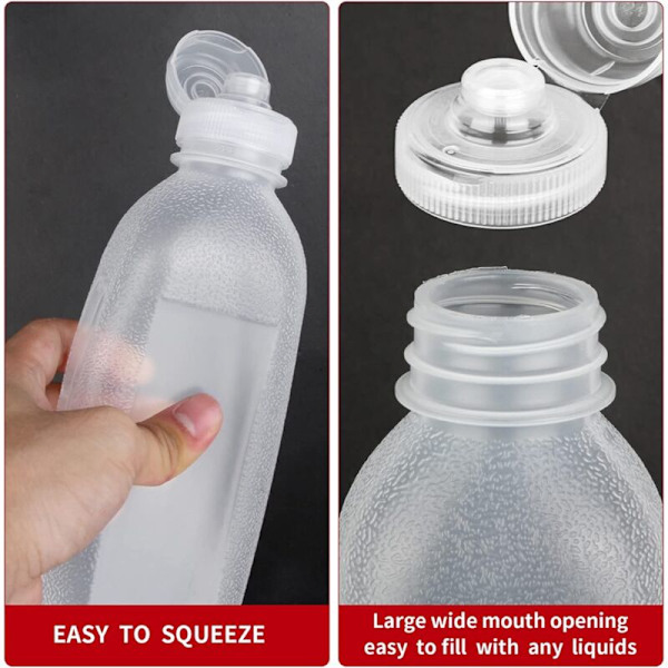Squeezeflaskor för kryddor, såsflaskor, olivoljedispenser, ketchupflaskor, 3-pack 17 oz (500 ml)