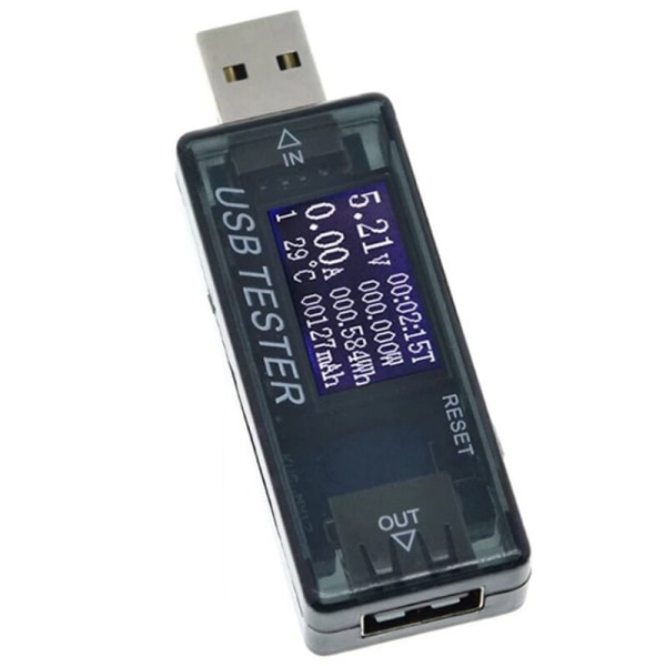 USB-tester DC-strømmåler 4V-30V Digital Voltmeter Voltmeter Power Bank Wattmeter Spændingstester Doktor Detektor, Sort