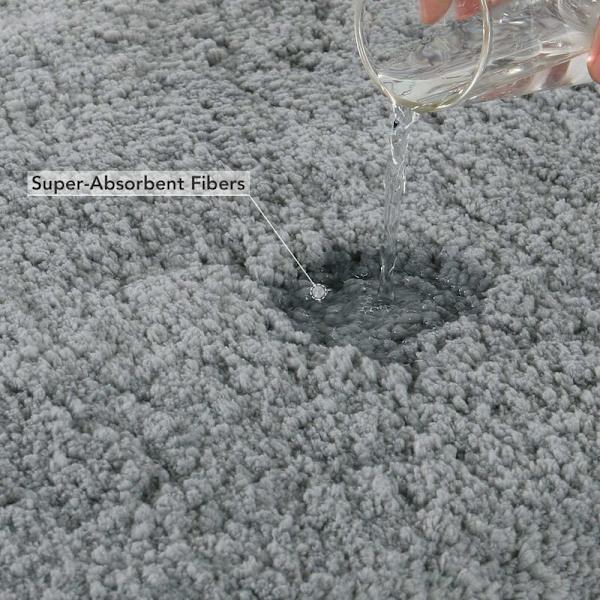 Extra Tjock Vattenabsorberande Badmatta Mikrofiber Badrumsmatta Tjock Plysch Maskintvättbar Halksäker Matta (Grå 40x60cm)