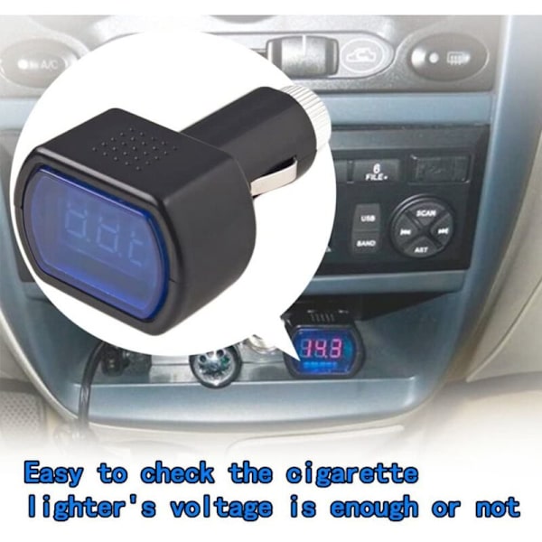 Mini bilopladningsvoltmeter / Digitalt display spændingsdetektorbatterimonitor