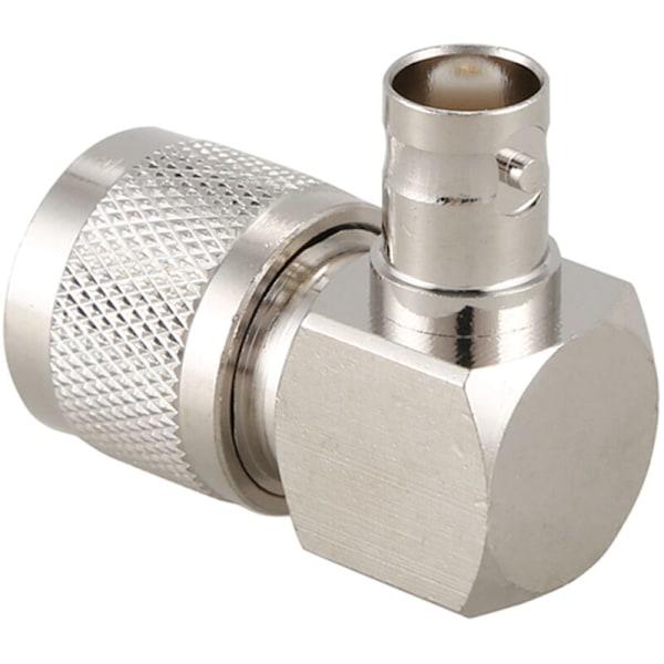 UHF PL259 -259 hann til BNC høyre vinkel RF adapterkontakt, sølv