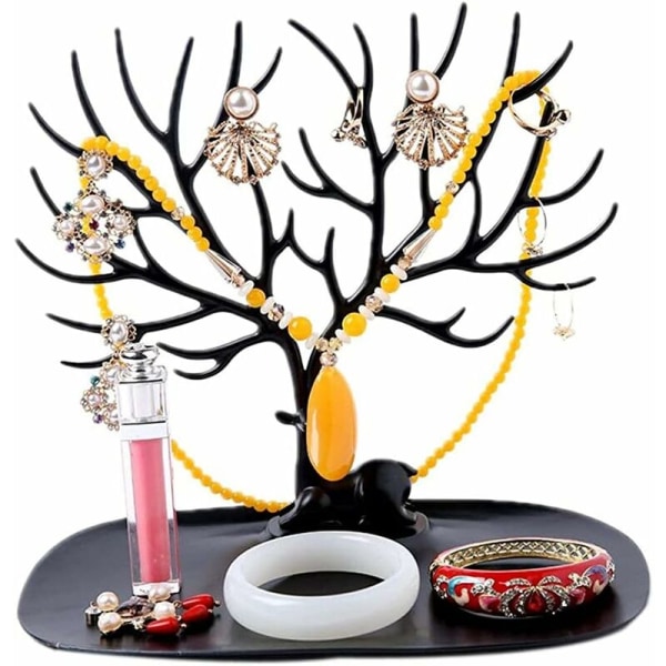Smykkestativ, Antler Tree smykkestativ, Skovtræ Træ-opbevaringsskærm kan hænges for at organisere eller vise smykker (hvid)