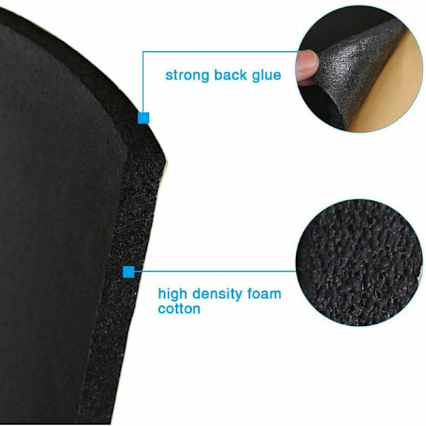 Lyddempende bil lydisolering Lyddemping Akustisk skum Anti-støy bomulls Selvklebende termisk isolasjon Lyddemping skum, 1 rull 100 cm 100 cm