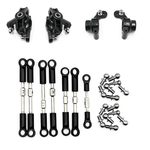 Styrblock Navbärare Set Tie Rod Servo Länkstång för 144001 144010 124016 124017 124019 RC Bil Reservdelar