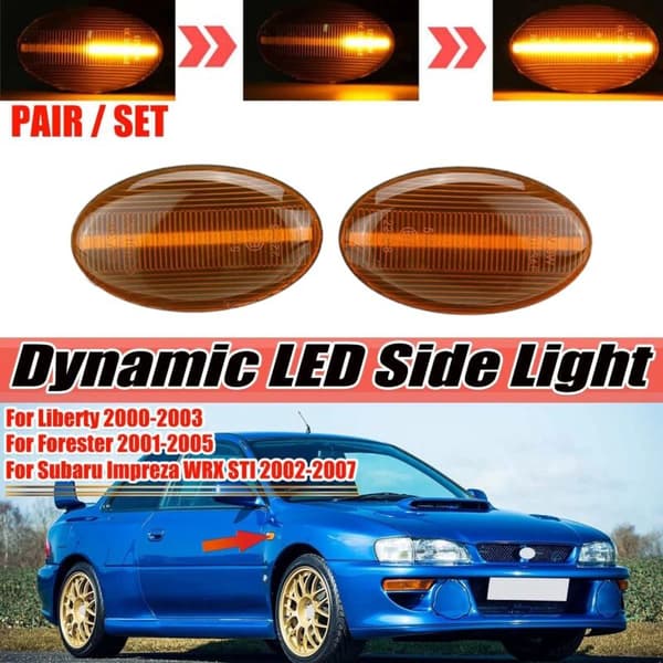 Gule LED dynamiske blinklys sidemarkeringer til 02-07 Liberty 00-03 Forester 01-05
