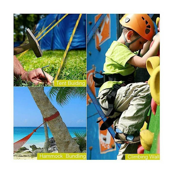 Klätterrep utomhus, klätterrep, flyktrep, klätterutrustning, brandräddning fallskärmslina - 10 mm tjocklek