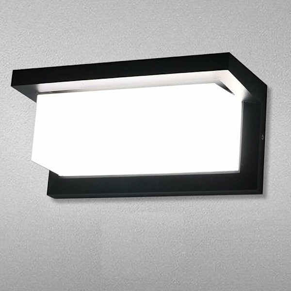 18W LED-seinävalaisin ulkokäyttöön, 6000K kylmä valkoinen, IP65 vedenkestävä moderni alumiininen valaisin koristeellinen valaistus