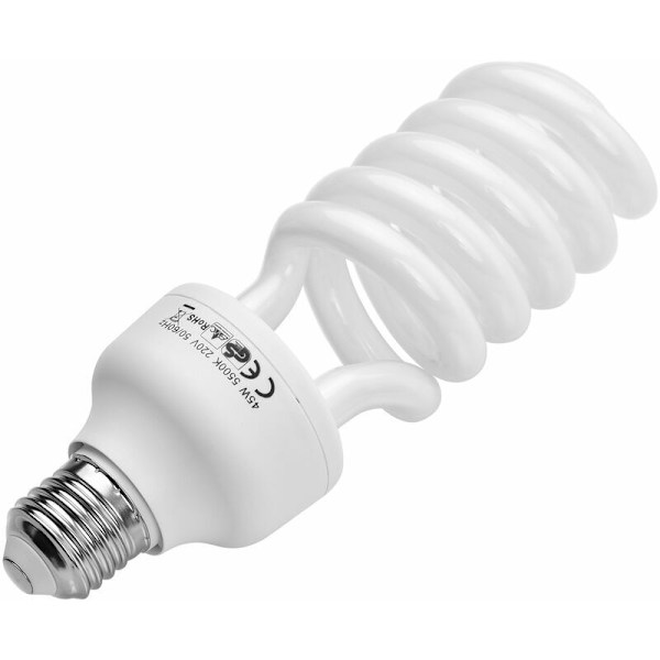Anoer lysrör spiral 45W 5500K dagsljus E27 sockel energibesparande för studiovideobelysning, EU Ac220V