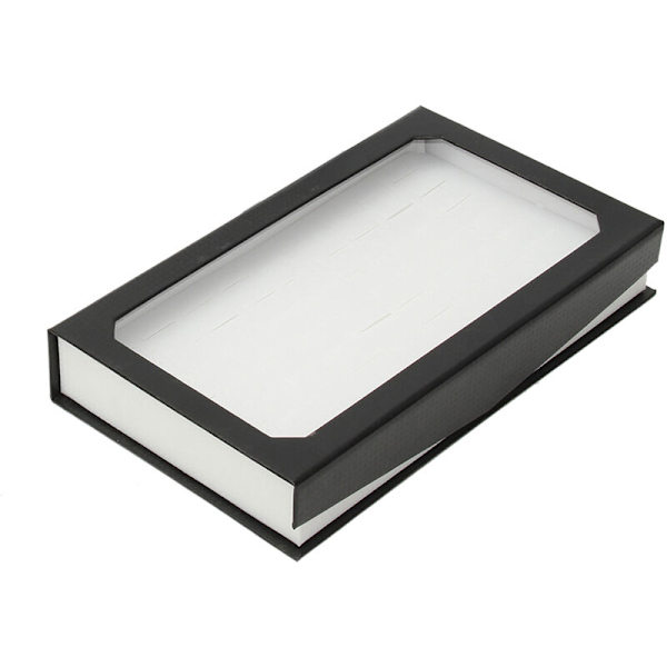 72 Ringar Smycken Display Förvaring Box Bricka Visa Fall Organizer Örhänge Hållare, Vit Ring Box med Lock