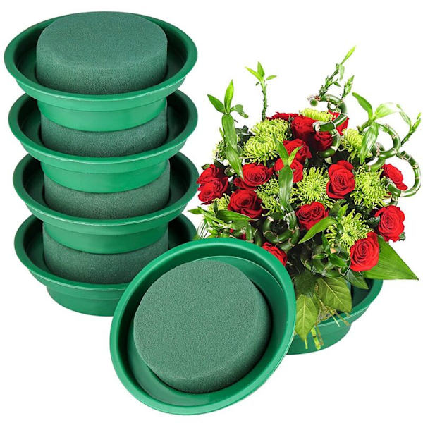 16 Pack Blomsterfoamrundlar i DIY Blomsterarrangemangssats Runda Våta Kuddar för Konstgjorda Blommor