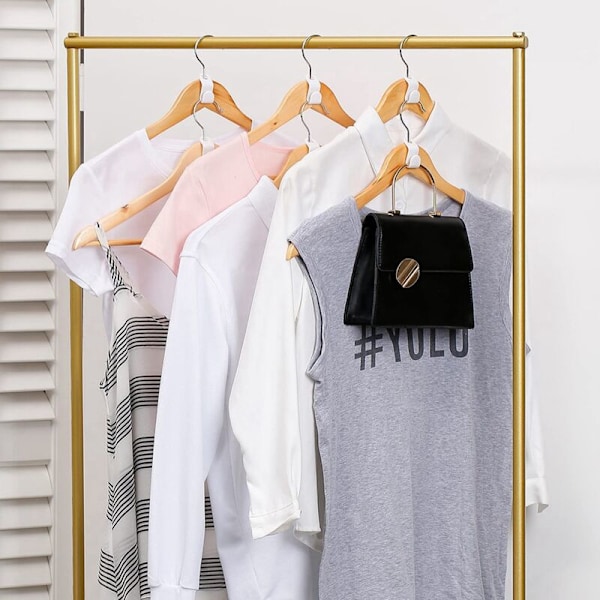 Hängare Connector Hooks, 200 Klädhängare Hooks, Super Space Saving Hangers för Garderober, Blå