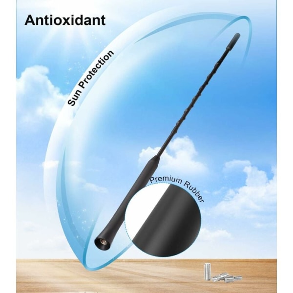 Kraftig bilantenne - Universal bilradioantenne til alle bilmodeller - Bilradioantenne med høj kvalitet DAB FM-modtagelse - 28CM biltagantenne