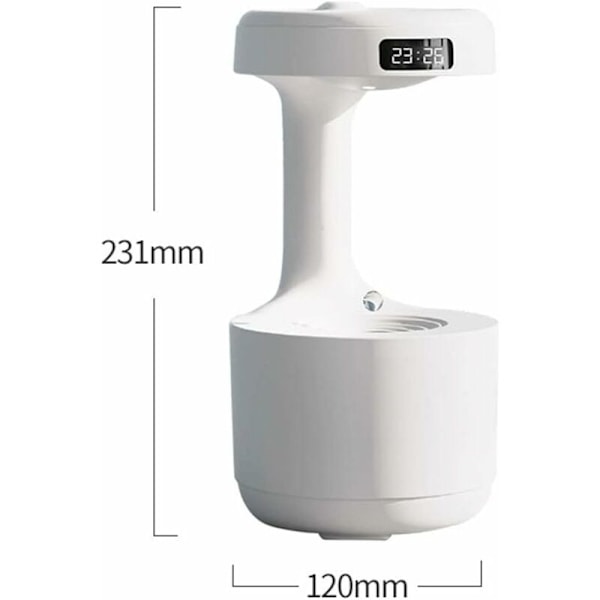 800ml Toppfylld Luftfuktare, Kalla Dimma, Varm Dimma Luftfuktare med Tidindikator, Anti-Gravitation Vattendropp Retur, Luftfuktare för Sovrum, Barn