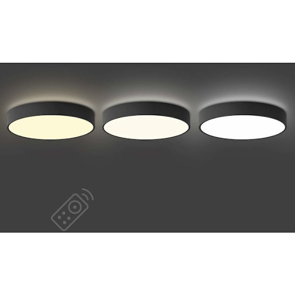 Taklampe, Moderne Ultra-Tynn Rund Led Flush Mount Taklamper Armaturer med Fjernkontroll 11,8 tommer Dimbar for Bad Soverom Stue