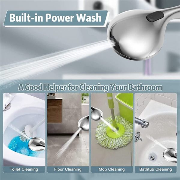 Pommeau de douche, pommeau de douche à 8 modes avec ordinateur de poche, lavage sous pression pour nettoyer la salle de bain, pommeau de douche à effet pluie 4,7 pouces